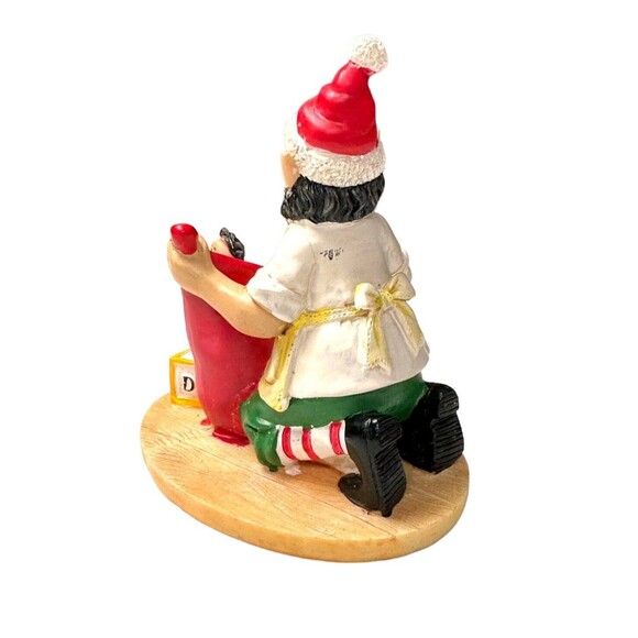 Santas Helpers 4" Christmas Figurine WOOD TOY MAKER Ltd Edition Collectible Vtg - Picture 5 of 12